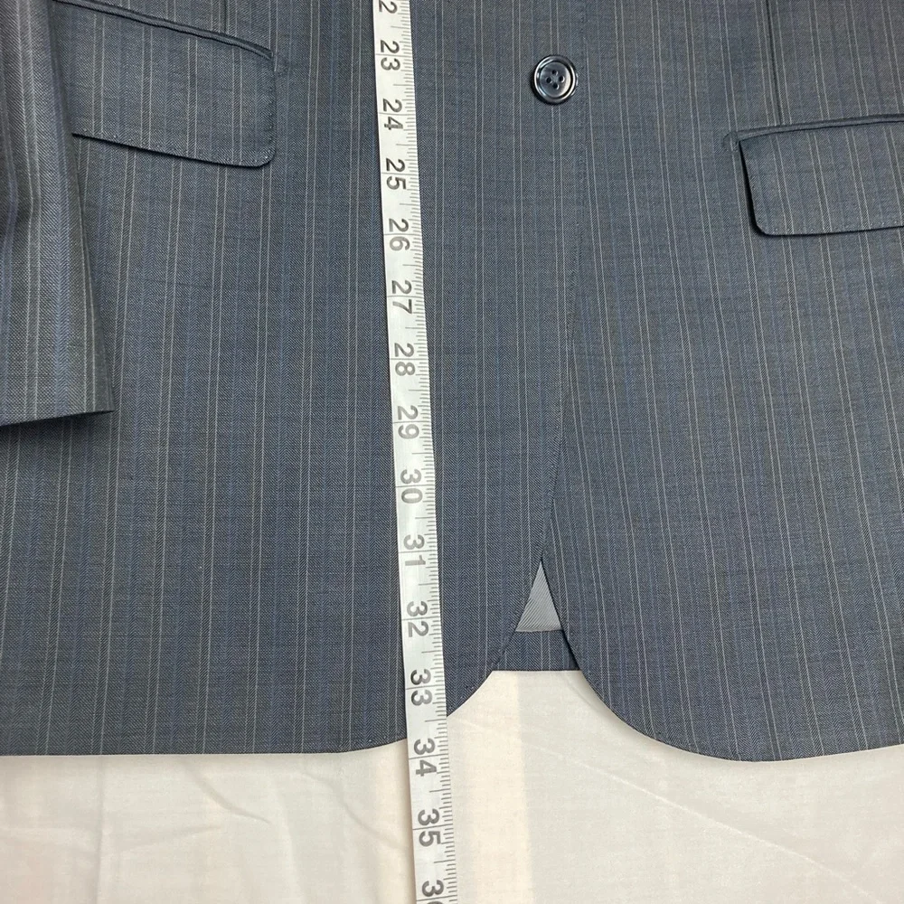 Tiglio luxe silk and wool Charcoal Pinstripe Blazer